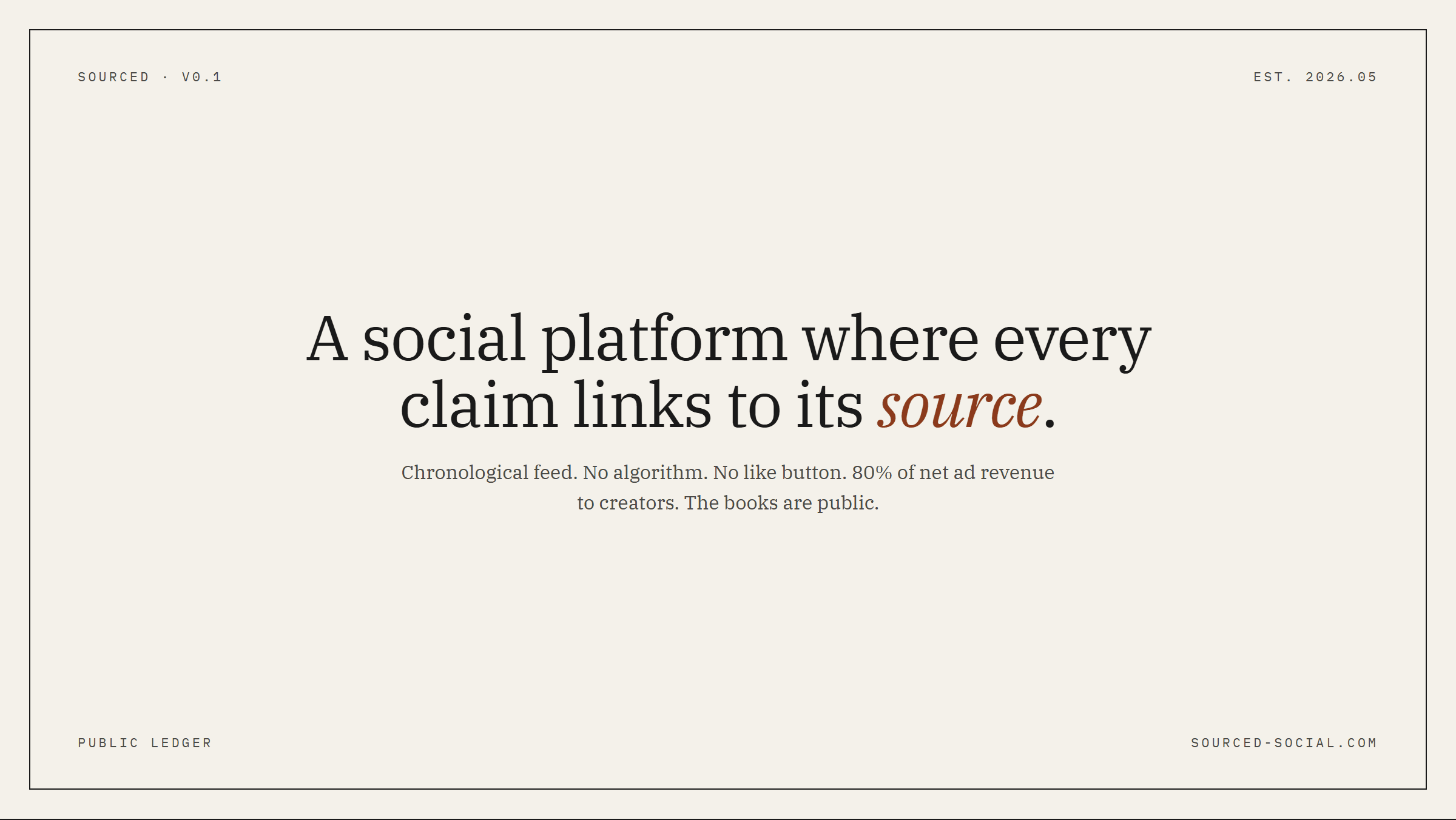 A social platform where every claim links to its source.